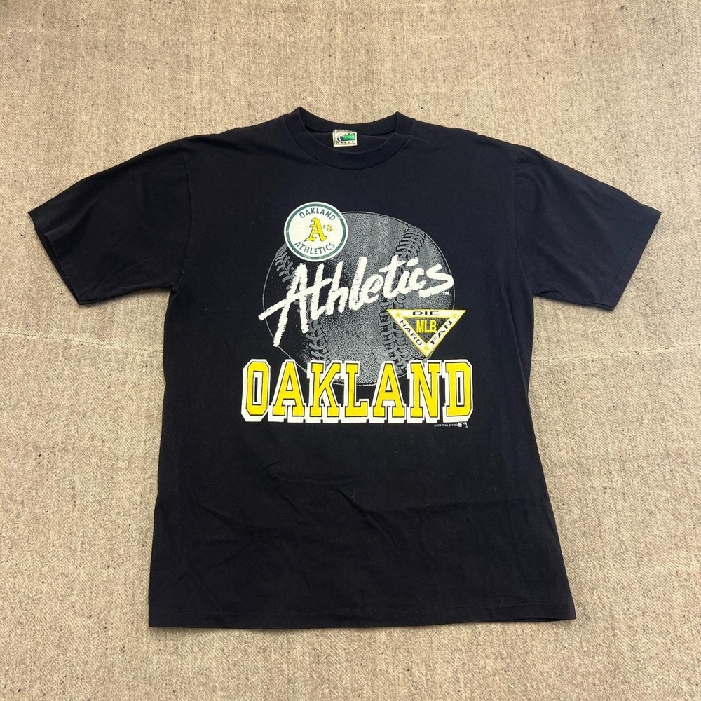 Vintage Oakland Athletics Shirt Mens Large Black 1990s MLB‎ Baseball
